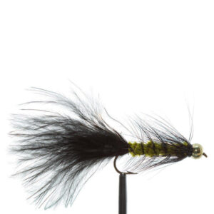 Flies Bugger Blk/Olive BH Sz8